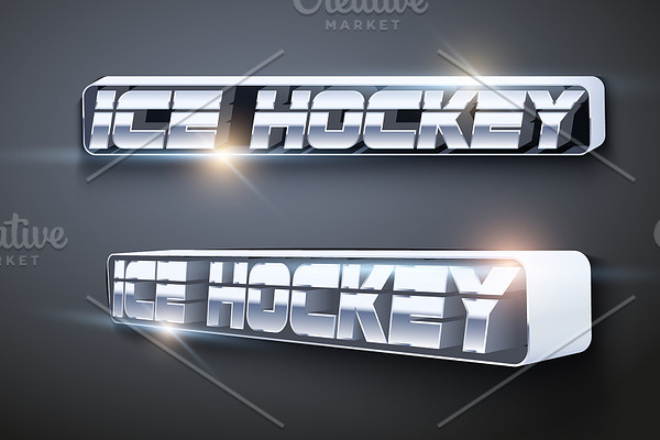 Ice Hockey Words Logo
