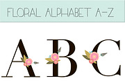 Floral monogram letters clip art