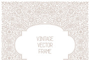 Vintage floral frame lineart