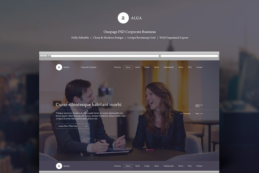 Alga-One Page PSD Template in Landing Page Templates - product preview 8