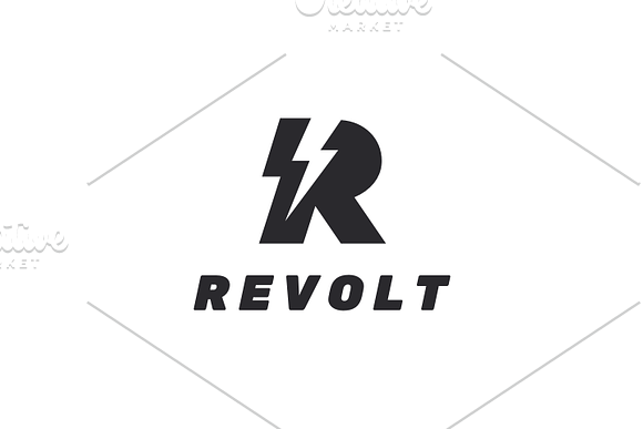 Revolt - Letter R Logo in Logo Templates - product preview 4