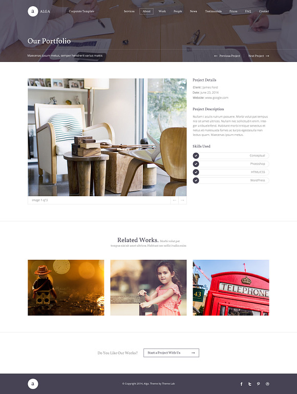 Alga-One Page PSD Template in Landing Page Templates - product preview 3