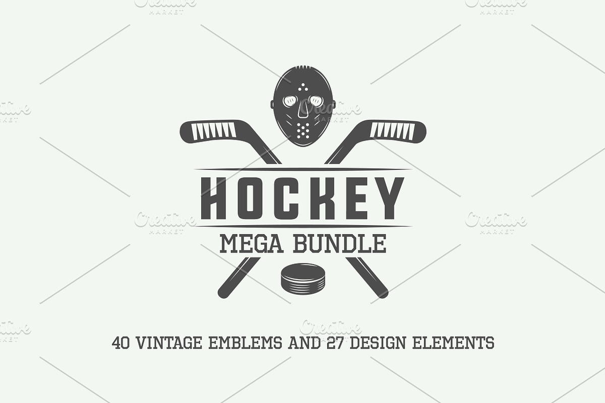 Vintage hockey emblems and elements. in Logo Templates - product preview 8