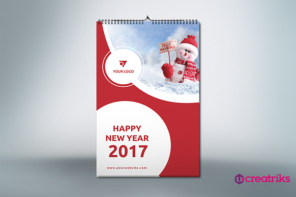 Wall Calendar 2017 - v010 in Presentation Templates - product preview 1