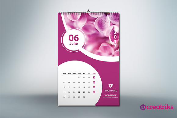 Wall Calendar 2017 - v010 in Presentation Templates - product preview 2