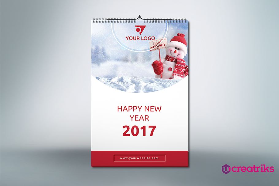 Wall Calendar 2017 - v011 in Presentation Templates - product preview 8