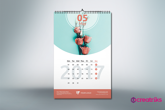 Wall Calendar 2017 - v011 in Presentation Templates - product preview 1