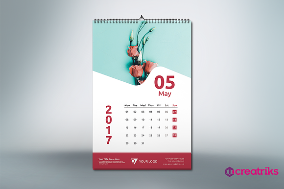  Wall Calendar 2017 - v016 in Presentation Templates - product preview 2