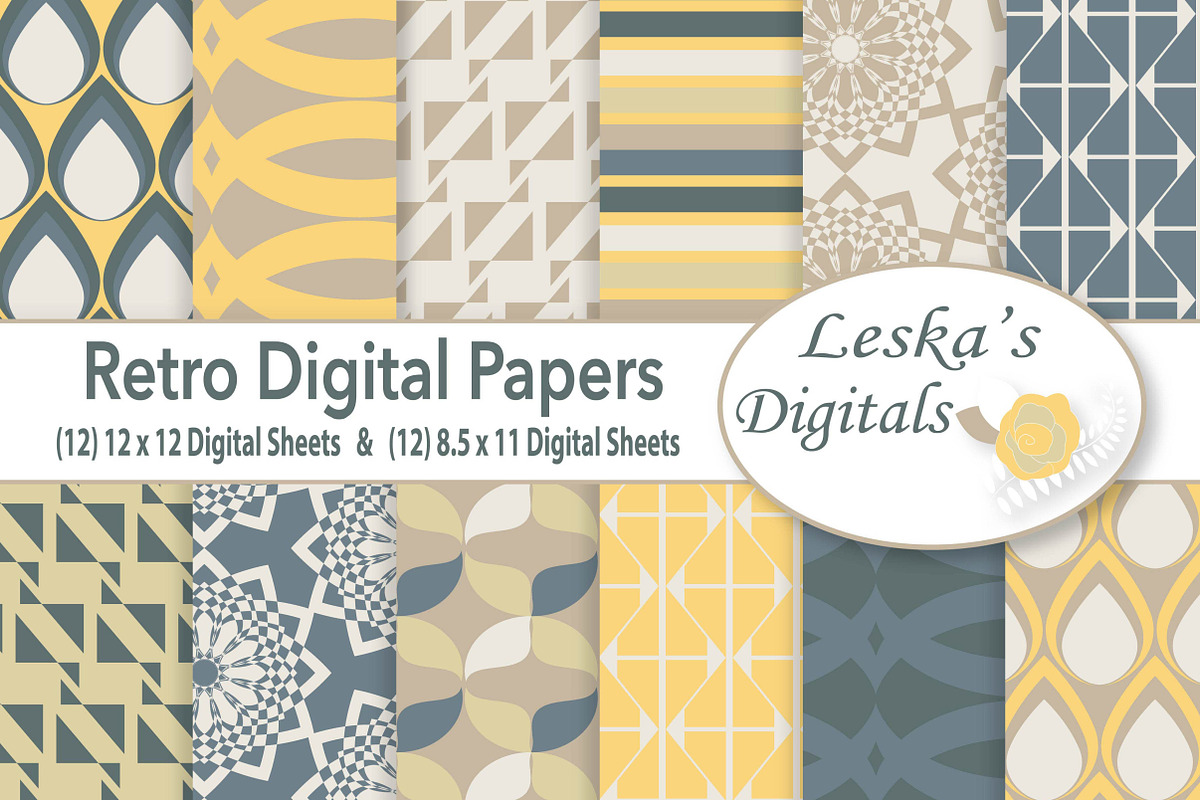 Retro Digital Paper Patterns in Patterns - product preview 8