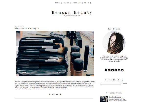 Blogger Template Simple Beauty in Website Templates - product preview 1