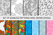 12 vector seamless doodle patterns