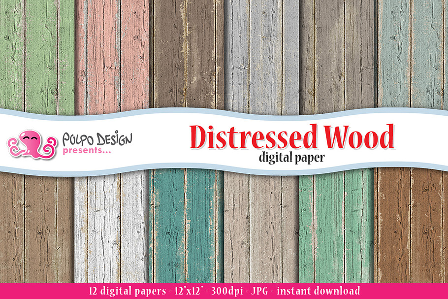 Distressed Wood digital paper