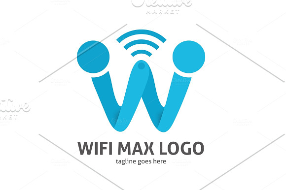 Wifi Max (Letter W) Logo in Logo Templates - product preview 2
