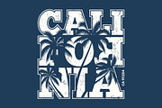 California tee print with palm trees
