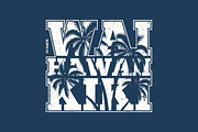 Hawaii tee print with palm trees