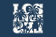 Los Angeles tee print with palms