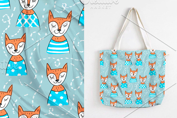 Seamless pattern with foxes in Patterns - product preview 1