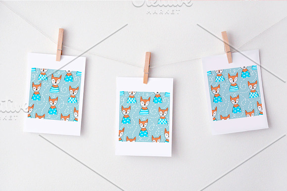 Seamless pattern with foxes in Patterns - product preview 3