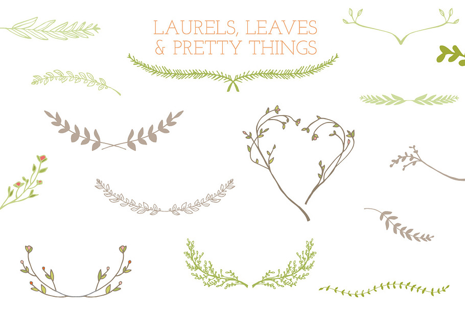 Laurel Frames, Leaves, And Stems