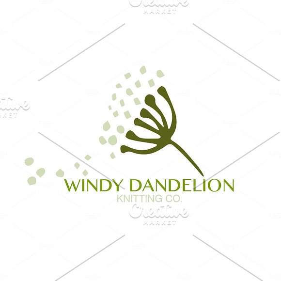 Windy Dandelion Premade Nature Logo in Logo Templates - product preview 1