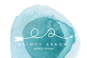 Dainty Watercolor Arrow Premade Logo
