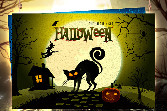 Halloween Landscapes Backgrounds in Illustrations - product preview 1