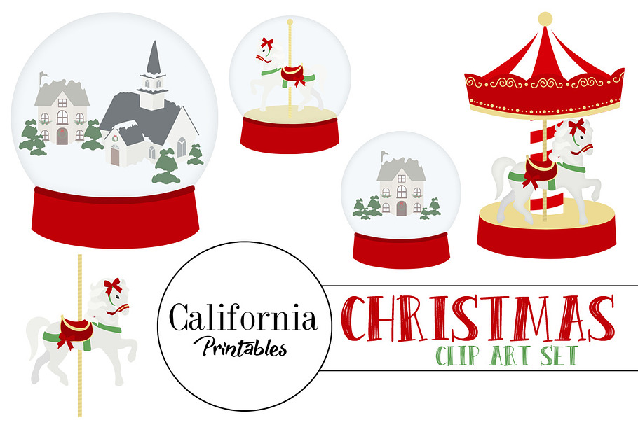 Vintage Christmas Clip Art Set in Illustrations - product preview 8