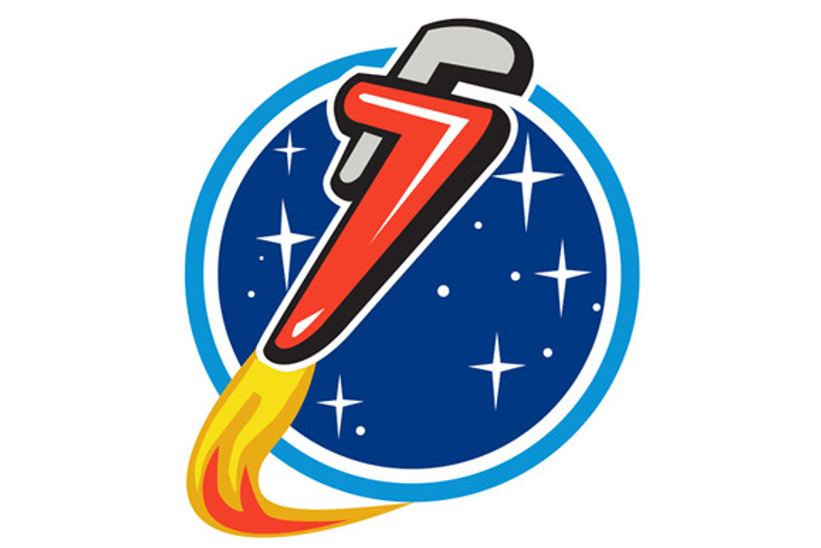Pipe Wrench Rocket Blasting  in Illustrations - product preview 8