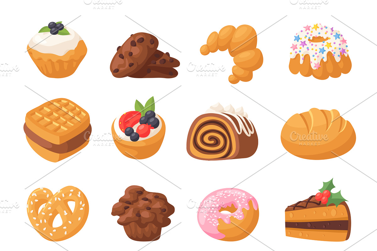 Cookie cakes isolated vector in Illustrations - product preview 8