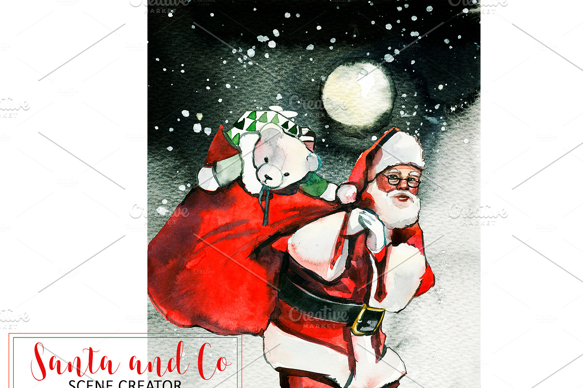Santa & Co Christmas Clipart Set in Illustrations - product preview 8