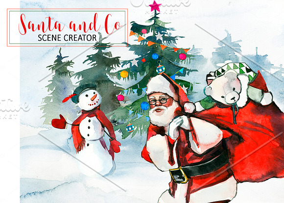 Santa & Co Christmas Clipart Set in Illustrations - product preview 1