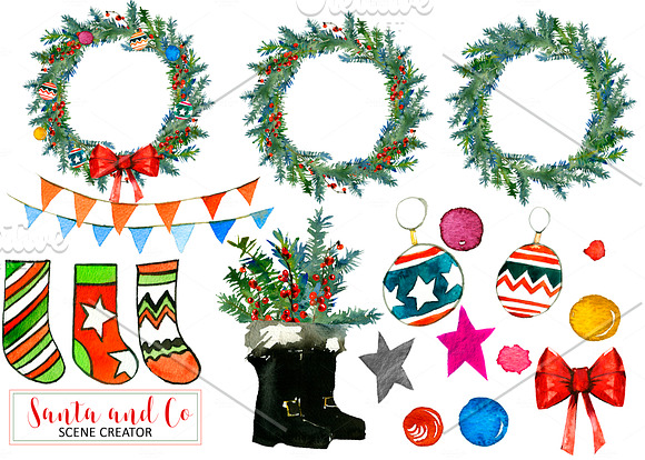 Santa & Co Christmas Clipart Set in Illustrations - product preview 4