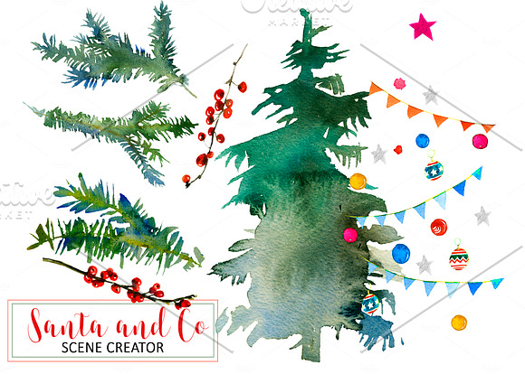 Santa & Co Christmas Clipart Set in Illustrations - product preview 6