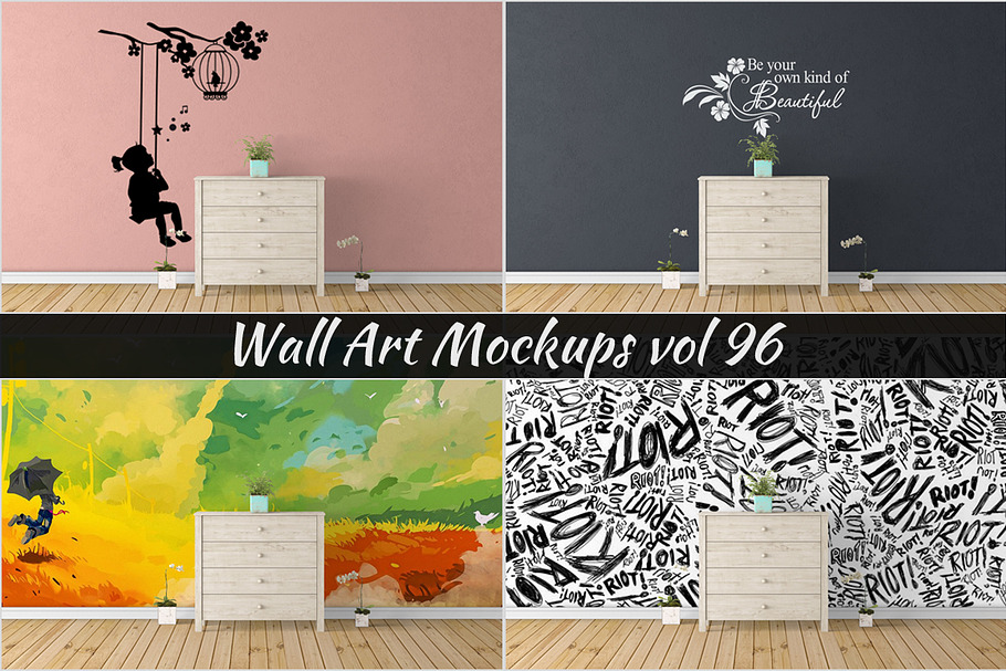 Wall Mockup - Sticker Mockup Vol 96 in Print Mockups - product preview 8