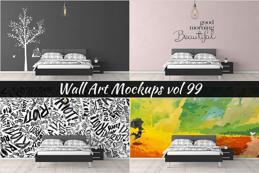 Wall Mockup - Sticker Mockup Vol 99 in Print Mockups - product preview 8