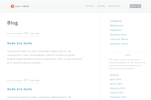 Less + More - Bootstrap 3 Theme in Bootstrap Themes - product preview 1