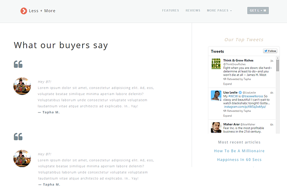 Less + More - Bootstrap 3 Theme in Bootstrap Themes - product preview 3