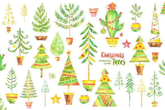 Christmas potted Trees in Objects - product preview 1