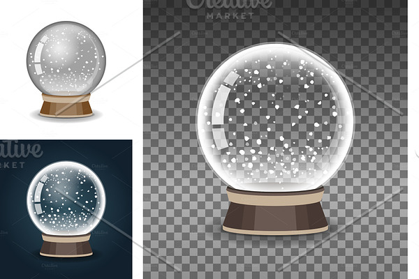 Snow Globe. Transparent empty sphere