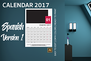 Spanish Wall Calendar 2017 Version 1