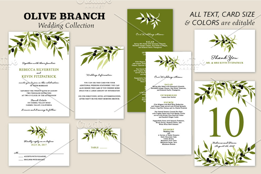 Olive Branch Wedding Collection in Wedding Templates - product preview 8