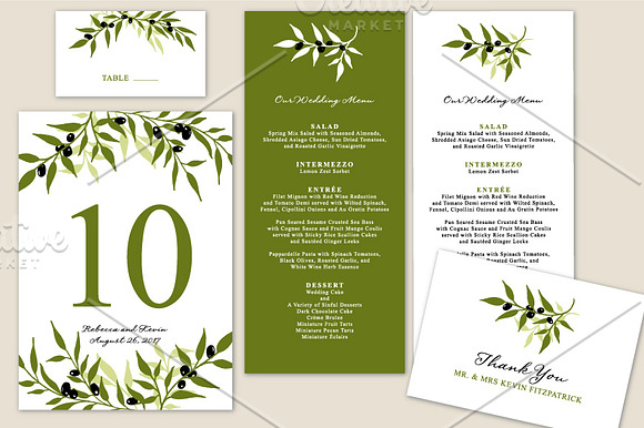 Olive Branch Wedding Collection in Wedding Templates - product preview 2