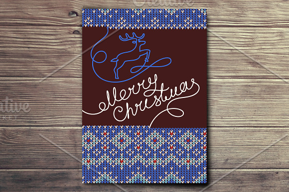 5 Christmas Knitted Style Posters in Patterns - product preview 5