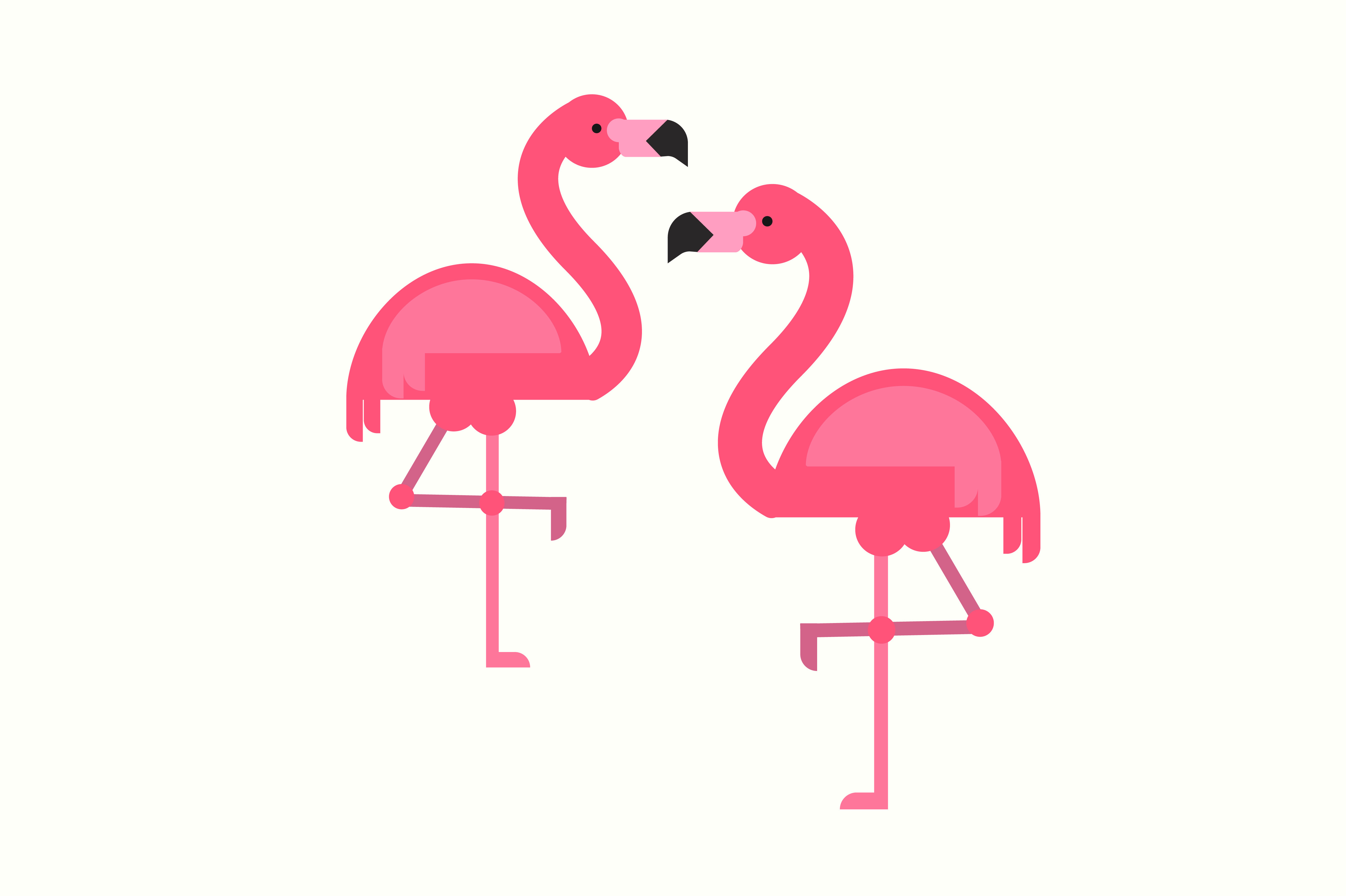 Flamingo vector illustration in flat CustomDesigned