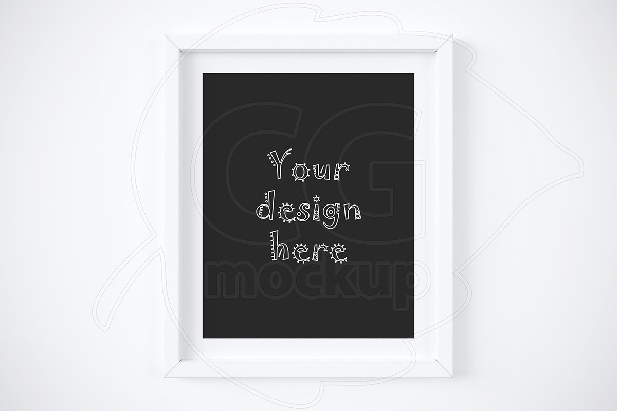 White matted frame 8x10" mockup in Print Mockups - product preview 8