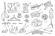 Sewing Accessories Hand drawn