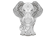Ornated Elephant Zentangle style
