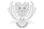Zentangle Owl Coloring 