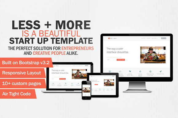 Less + More - Bootstrap 3 Theme in Bootstrap Themes - product preview 4