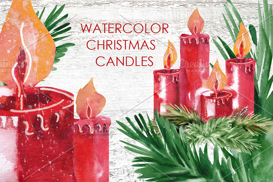 Christmas Candles in Illustrations - product preview 8